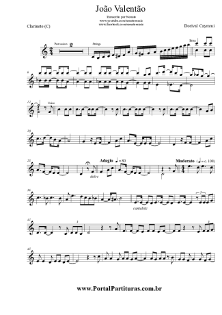 Dorival Caymmi  score for Clarinet (C)