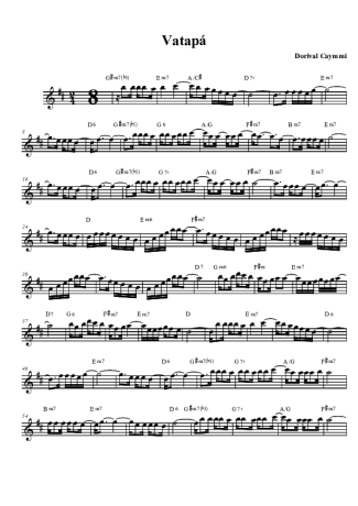 Dorival Caymmi  score for Tenor Saxophone Soprano (Bb)