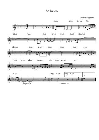 Dorival Caymmi Só Louco score for Tenor Saxophone Soprano (Bb)