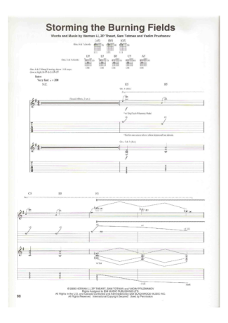 DragonForce Storming The Burning Fields score for Guitar