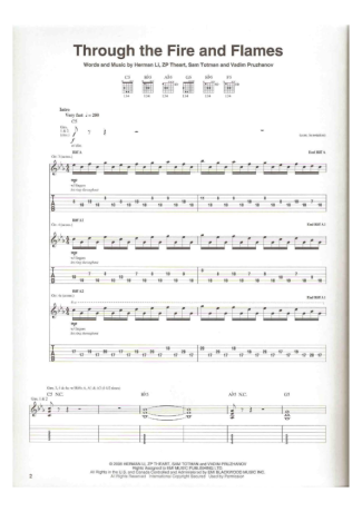DragonForce Through The Fire And Flames score for Guitar