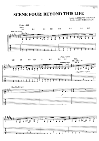 Dream Theater  score for Guitar