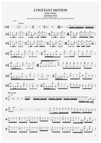Dream Theater Constant Motion score for Drums