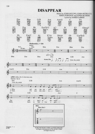 Dream Theater Disappear score for Guitar