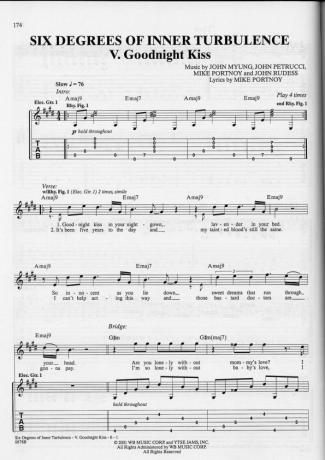 Dream Theater Goodnight Kiss score for Guitar