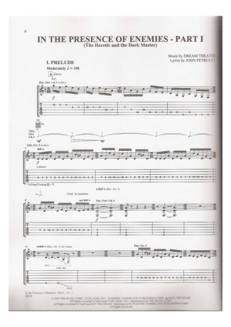 Dream Theater  score for Guitar