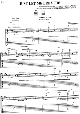 Dream Theater Just Let Me Breathe score for Guitar