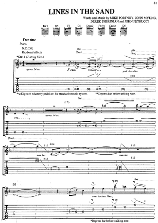 Dream Theater Lines In The Sand score for Guitar
