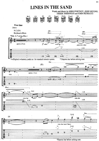 Dream Theater  score for Guitar