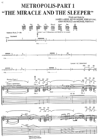 Dream Theater Metropolis Part 1 The Miracle And The Sleeper score for Guitar