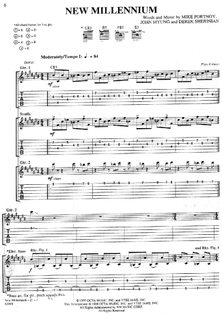 Dream Theater  score for Guitar