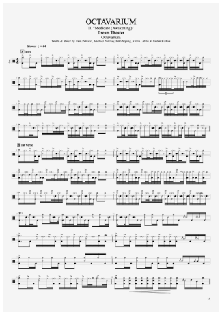 Dream Theater Octavarium 2 score for Drums