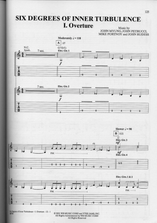 Dream Theater Overture score for Guitar