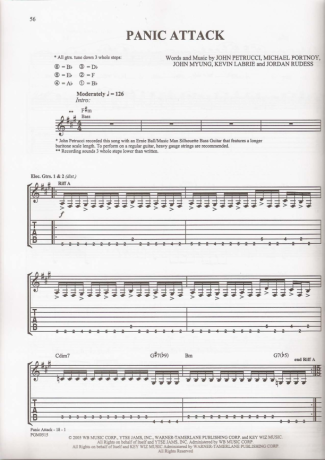 Dream Theater Panic Attack score for Guitar