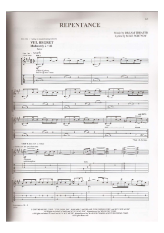 Dream Theater  score for Guitar