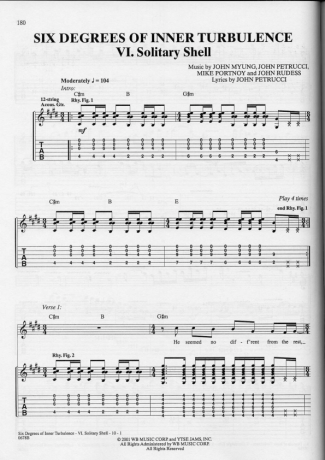 Dream Theater  score for Guitar