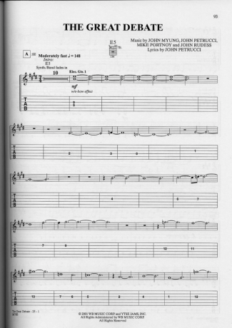 Dream Theater  score for Guitar