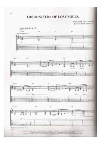 Dream Theater  score for Guitar