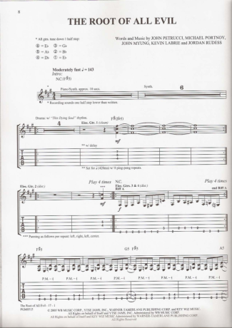 Dream Theater  score for Guitar