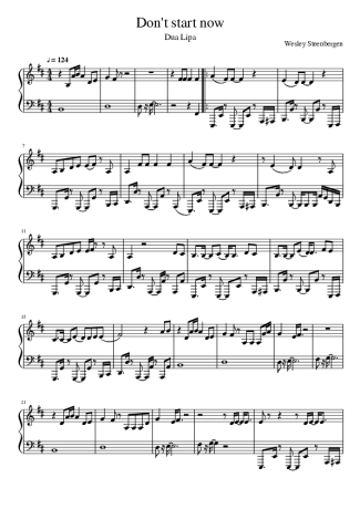 Dua Lipa Dont Start Now score for Piano