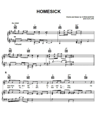 Dua Lipa  score for Piano