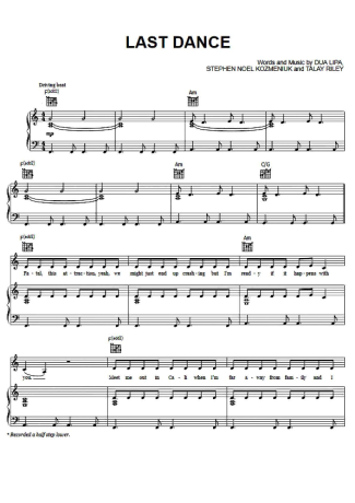 Dua Lipa  score for Piano