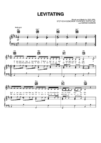 Dua Lipa  score for Piano