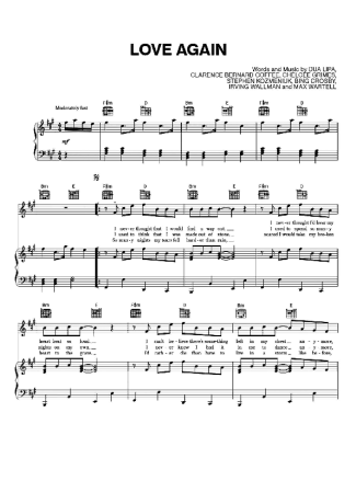 Dua Lipa Love Again score for Piano