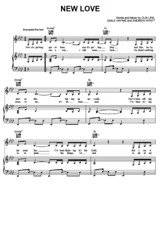 Dua Lipa  score for Piano