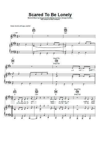 Dua Lipa feat Martin Garrix Scared To Be Lonely score for Piano