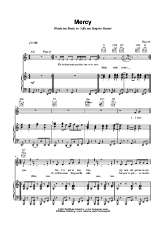 Duffy  score for Piano