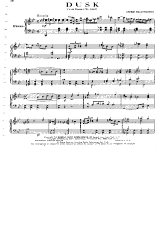 Duke Ellington  score for Piano