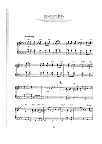 Duke Ellington In A Mellow Tone score for Piano