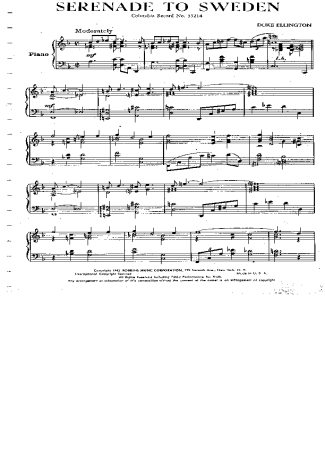 Duke Ellington  score for Piano