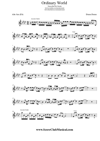 Duran Duran  score for Alto Saxophone