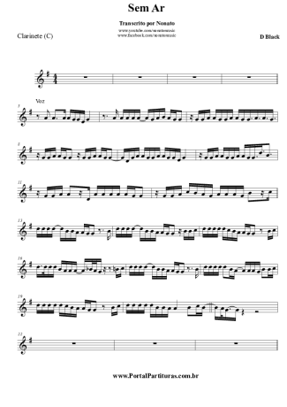 D´Black Sem Ar score for Clarinet (C)