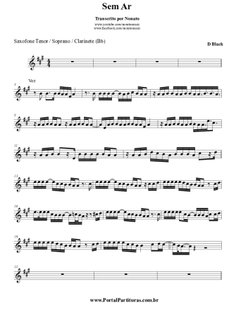 D´Black Sem Ar score for Tenor Saxophone Soprano (Bb)