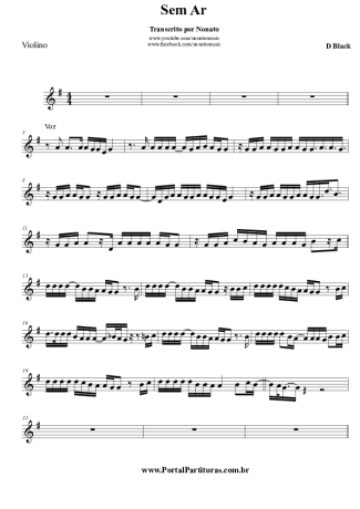 D´Black Sem Ar score for Violin