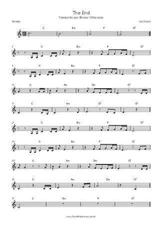 Earl Grant The End score for Keyboard