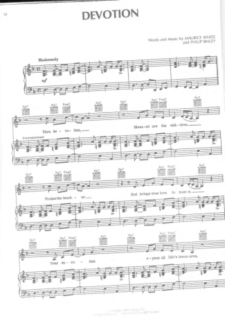 Earth Wind And Fire  score for Piano