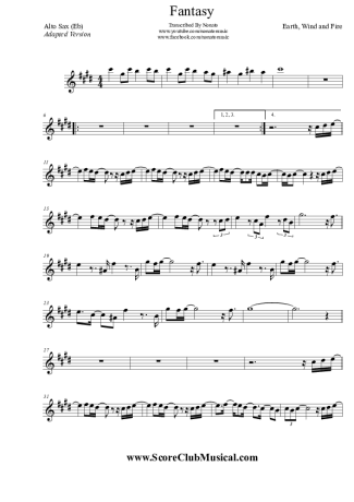 Earth Wind And Fire  score for Alto Saxophone