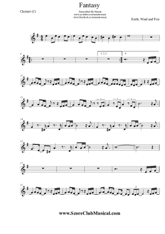 Earth Wind And Fire  score for Clarinet (C)