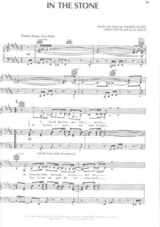 Earth Wind And Fire  score for Piano