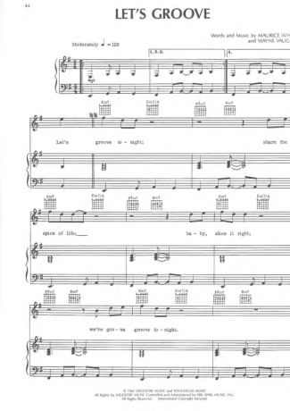 Earth Wind And Fire  score for Piano