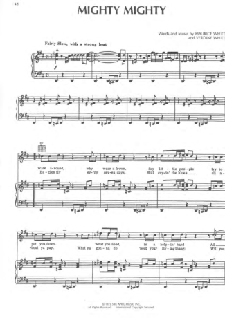 Earth Wind And Fire  score for Piano