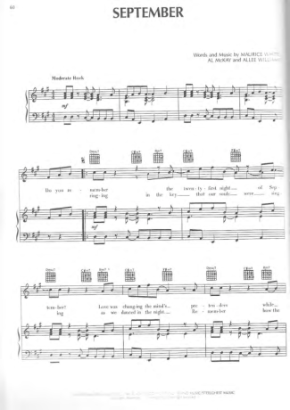 Earth Wind And Fire  score for Piano