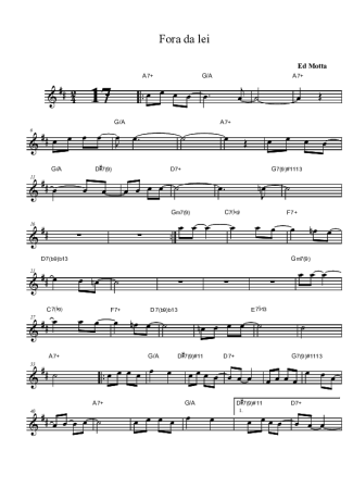 Ed Motta Fora Da Lei score for Clarinet (Bb)