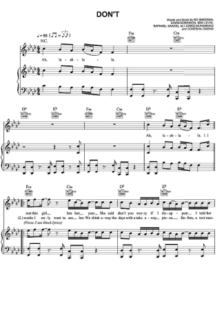 Ed Sheeran  score for Piano