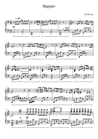 Ed Sheeran Happier score for Piano