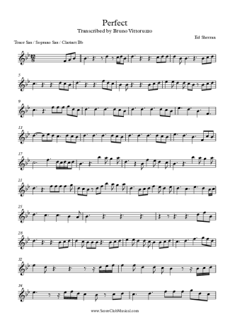 Ed Sheeran  score for Clarinet (Bb)